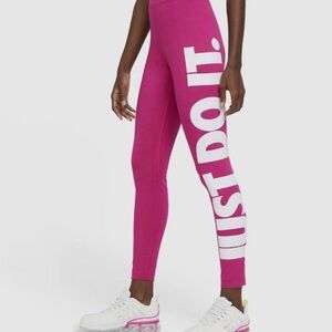 Nike Fuchsia Leggings with White Slogan